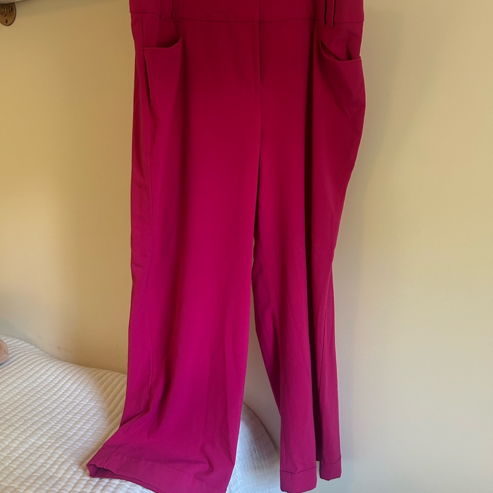 Lane Bryant Bold Pink Wide Leg Pants